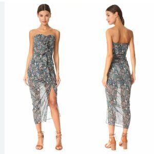 Veronica Beard Strapless Dress in Blue and Black